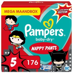 Pampers - Baby Dry Nappy Pants Superhelden - Maat 5 - Mega Maandbox - 176 luierbroekjes