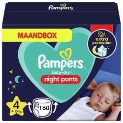 Pampers - Night Pants - Maat 4 - Maandbox - 160 Luierbroekjes - Voordeel Pampers - Night Pants - Maat 4 - Maandbox - 160 Luierbroekjes - Voordeel