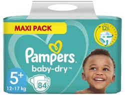 Pampers - Baby Dry - Maat 5+ - Mega Maandbox- 252 luiers Pampers - Baby Dry - Maat 5+ - Mega Maandbox- 252 luiers
