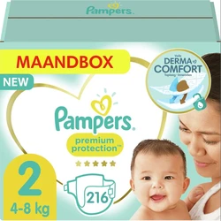 Pampers - Premium Protection - Maat 2 - Maandbox - 216 luiers - Voordeel
