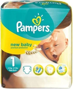 Pampers Baby luier New Baby Maat 1 - 222 stuks Pampers Baby luier New Baby Maat 1 - 222 stuks