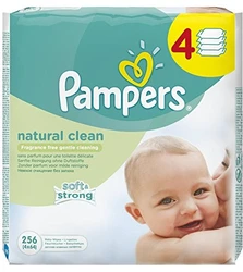 Pampers Natural Clean Wipes - 12 x Packs of 64