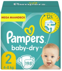 Pampers - Baby Dry - Maat 2 - Mega Maandbox - 198 luiers