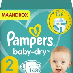 Pampers Baby Dry Maat 2 - 148 Luiers Maandbox