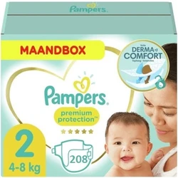 Pampers Premium Protection Luiers Maat 2 – 208 Luiers Maandbox XL