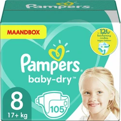 Pampers Baby Dry Maat 8 - 105 Luiers Maandbox Pampers Baby Dry Maat 8 - 105 Luiers Maandbox