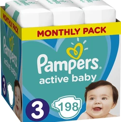 Pampers Active Baby Maat 3 - 198 Luiers Maandbox