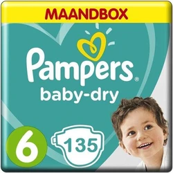Pampers Baby Dry Maat 6 - 135 luiers Maandbox Pampers Baby Dry Maat 6 - 135 luiers Maandbox