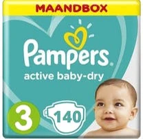 Pampers Active Baby-Dry maat 3 - 140 luiers