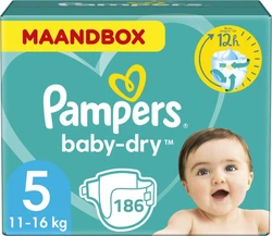 Pampers Baby Dry Maat 5 (11-16kg) - 186 Luiers