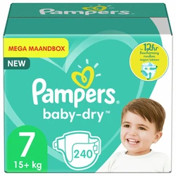 Pampers - Baby Dry - Maat 7 - Mega Maandbox- 240 luiers Pampers - Baby Dry - Maat 7 - Mega Maandbox- 240 luiers
