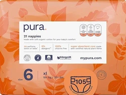 Pura Eco-Friendly luiers Maat 6 (15+ kg), 105 luiers