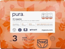 Pura Eco-Friendly luiers Maat 3 (6-10kg), 198 luiers