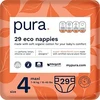 Pura Premium Eco Baby Peuterluiers Maat 4 (Maxi 7-18kg / 15-40 lbs) 1 pak van 29 luiers, EU Ecolabel gecertificeerd, gemaakt van biologisch katoen, tot 12 uur lekbescherming