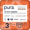 Pura Premium Eco-babyluiers Maat 3 (Midi 4-9 kg / 9-20 lbs) 1 pak van 33 luiers, EU Ecolabel gecertificeerd, gemaakt van biologisch katoen, tot 12 uur lekbescherming