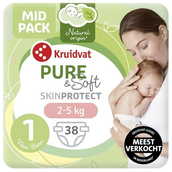 Kruidvat Pure&Soft Pants Maat 1    62 luiers