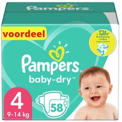 Pampers Baby Dry Maat 4 - 58 Luiers Voordeelpak