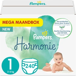 Pampers - Harmonie / Pure - Maat 1 - Mega Maandbox - 240 luiers