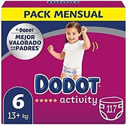 Dodot Activity luiers, duurzaam, 13 kg+, maat 6, 117 stuks