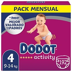 DODOT Baby Activity luiers maat 4 (9-14 kg), 192 luiers met vaste pasvorm