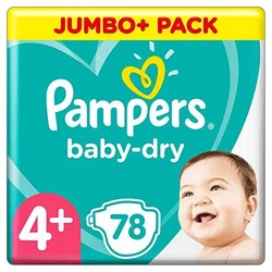 Pampers Baby-Dry Gr. 4 + 78 luiers tot 12 uur bescherming 10-15 kg Pampers Baby-Dry Gr. 4 + 78 luiers tot 12 uur bescherming 10-15 kg