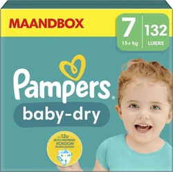 Pampers Baby-Dry - Maat 7 (15kg+) - 132 Luiers - Maandbox
