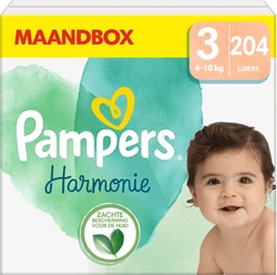 Pampers Harmonie Luiers - Maat 3 (6-10kg) - 204 Luiers - Maandbox