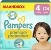 Pampers Premium Protection - Maat 4 (9kg - 14kg) - 174 Luiers - Maandbox