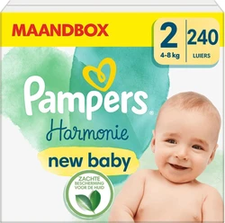 Pampers Harmonie Luiers - Maat 2 (4-8kg) - 240 Luiers - Maandbox