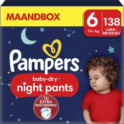 Pampers Baby-Dry Night Pants - Maat 6 (15kg+) - 138 Luiersbroekjes Maandbox