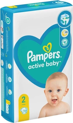 PAMPERS ActiveBaby Maat 2 - (4-8kg) - 2 x 72st