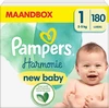 Pampers Harmonie Luiers - Maat 1 (2-5kg) - 180 Luiers - Maandbox
