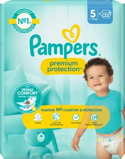 Pampers Luiers Premium Protection Maat 5 Junior (11-16 kg), 22 Stuks