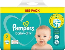 Pampers Babyluier Baby Dry Maat 2 Mini (4-8 kg), Big Pack, 90 Stuks