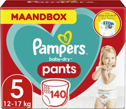 Pampers Baby-Dry Pants Luierbroekjes - Maat 5 (12-17 kg) - 140 stuks - Maandbox
