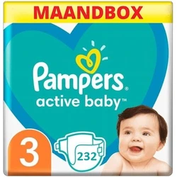 Pampers Active Baby Maat 3 - 232 Luiers Maandbox
