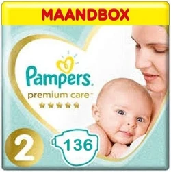Pampers Premium Care Maat 2- 136 Luiers Maandbox