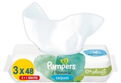 Pampers Harmonie Aqua Billendoekjes 2+1 Promo Pack 144 Stuks