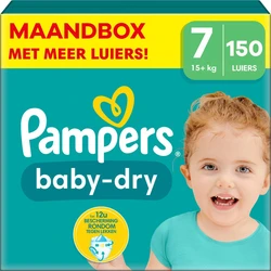 Pampers - Baby Dry - Maat 7 - Maandbox - 150 stuks - 15+ KG Pampers - Baby Dry - Maat 7 - Maandbox - 150 stuks - 15+ KG