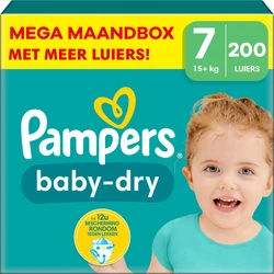 Pampers - Baby Dry - Maat 7 - Mega Maandbox - 200 stuks - 15+ KG Pampers - Baby Dry - Maat 7 - Mega Maandbox - 200 stuks - 15+ KG