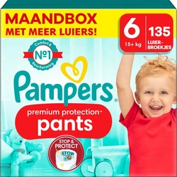 Pampers - Premium Protection Pants - Maat 6 - Maandbox - 135 stuks - 15+ KG Pampers - Premium Protection Pants - Maat 6 - Maandbox - 135 stuks - 15+ KG