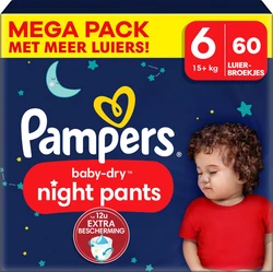 Pampers - Baby Dry Night Pants - Maat 6 - Mega Pack - 60 stuks - 15+ KG