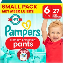 Pampers - Premium Protection Pants - Maat 6 - Small Pack - 27 stuks - 15+ KG Pampers - Premium Protection Pants - Maat 6 - Small Pack - 27 stuks - 15+ KG
