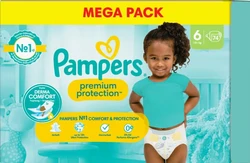 Pampers Premium Protection Maat 6, 74 Luiers 13kg+ Pampers Premium Protection Maat 6, 74 Luiers 13kg+
