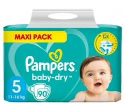 Pampers Baby-Dry maat 5+ 90 stuks Pampers Baby-Dry maat 5+ 90 stuks