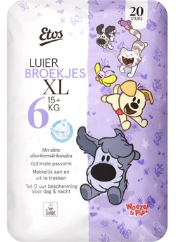 Etos Woezel & Pip Luierbroekjes Extra Large Maat 6  16+ kg 20 stuks