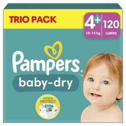 Pampers Baby-Dry Luiers Maxi Geant Maat 4+ 10-15 KG 120 Stuks Pampers Baby-Dry Luiers Maxi Geant Maat 4+ 10-15 KG 120 Stuks