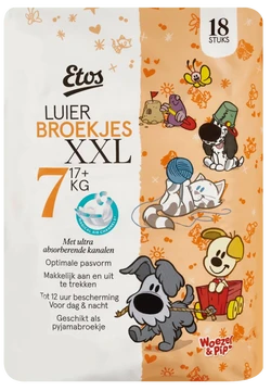 Etos Woezel & Pip Luierbroekjes XXL Megabox Maat 7  17+ kg 54 stuks