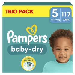 Pampers Baby-Dry Luiers Maxi Geant Maat 5 11-16 KG 117 Stuks Pampers Baby-Dry Luiers Maxi Geant Maat 5 11-16 KG 117 Stuks