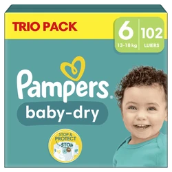 Pampers Baby-Dry Luiers Maxi Geant Maat 6 13-18 KG 102 Stuks Pampers Baby-Dry Luiers Maxi Geant Maat 6 13-18 KG 102 Stuks